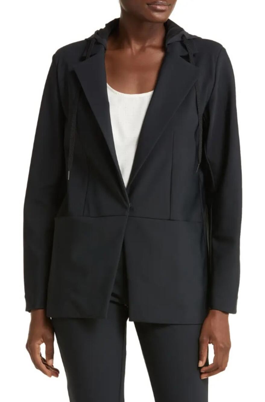 Zella Performance Hooded Blazer Black NWT Knit All Day Long Sleeve Women's XS